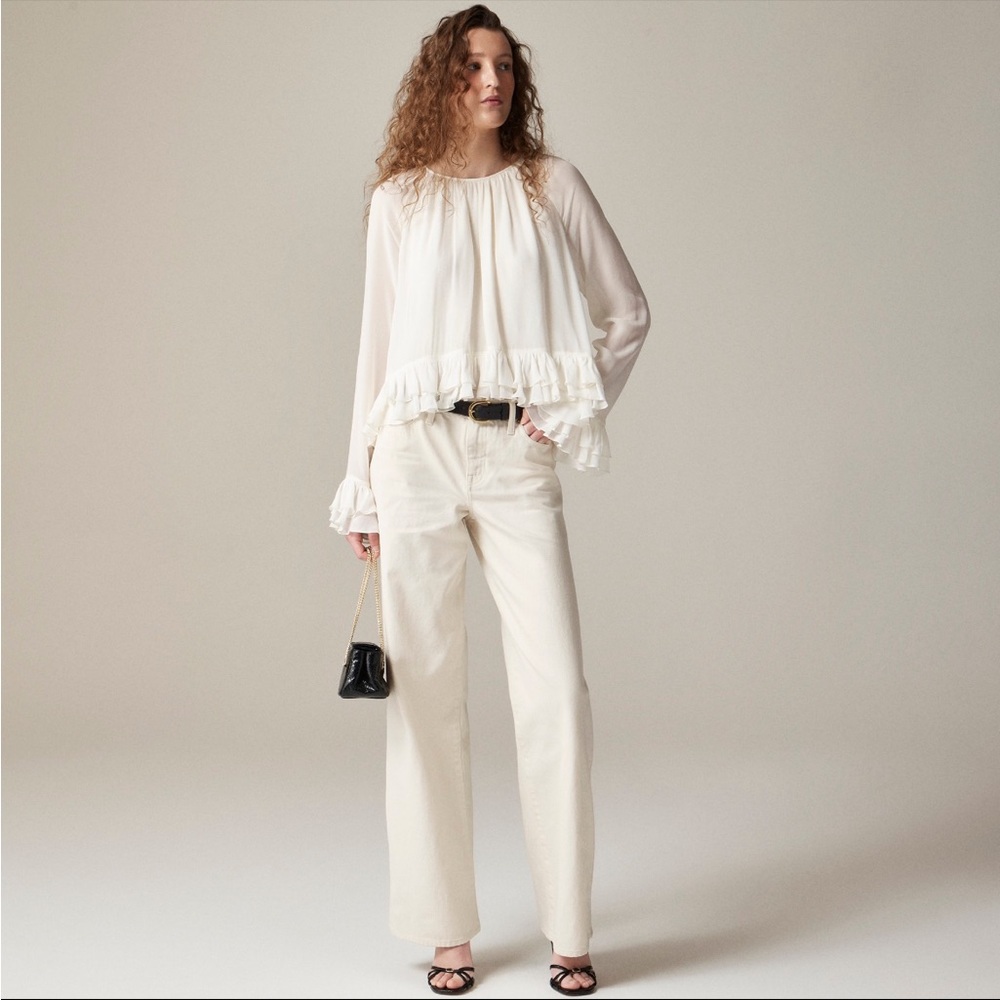J. Crew Cream Wide Leg Pants
